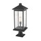 Z-Lite Portland 1 Light Outdoor Pier Mounted Fixture, Black & Clear Beveled 531PHBXLR-533PM-BK - alternate 2